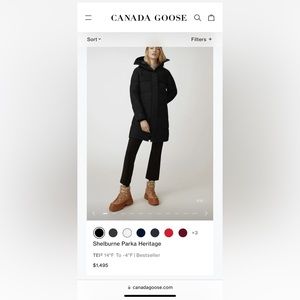 Canada Goose Black “Shelburne Parka Heritage”